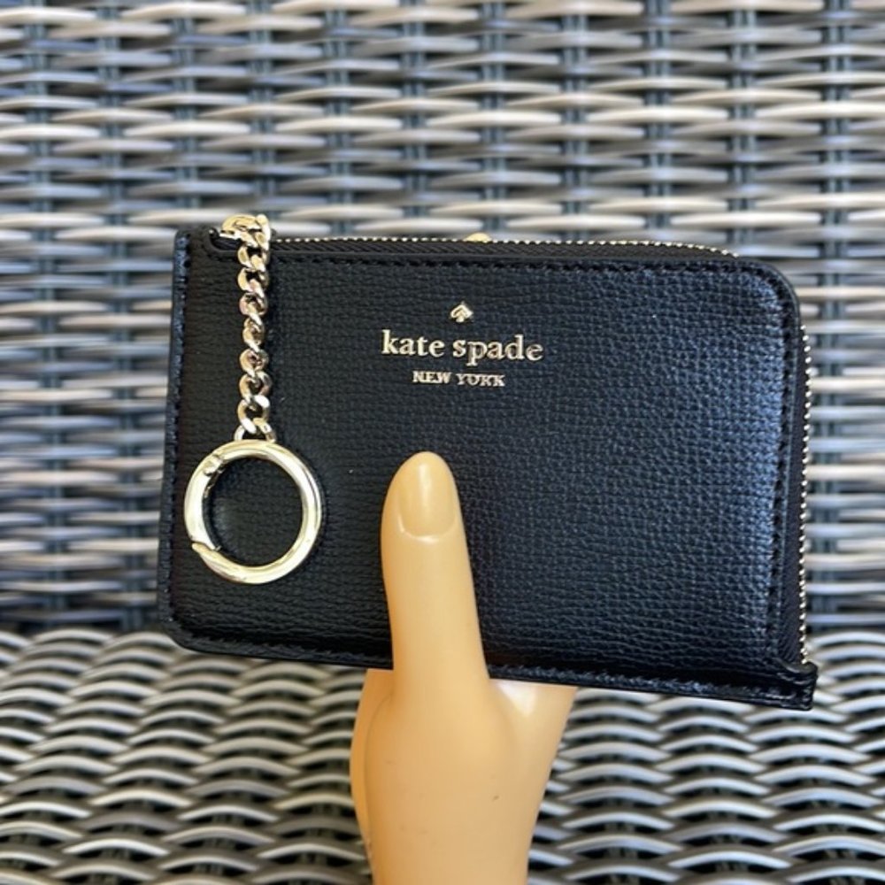 Kate Spade Darcy Medium L-Zip Card Holder Black - Picture 9 of 15